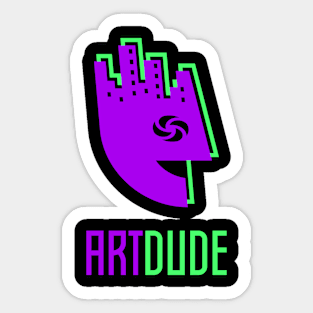 YourArtDude Logo In Purple And Lime Sticker